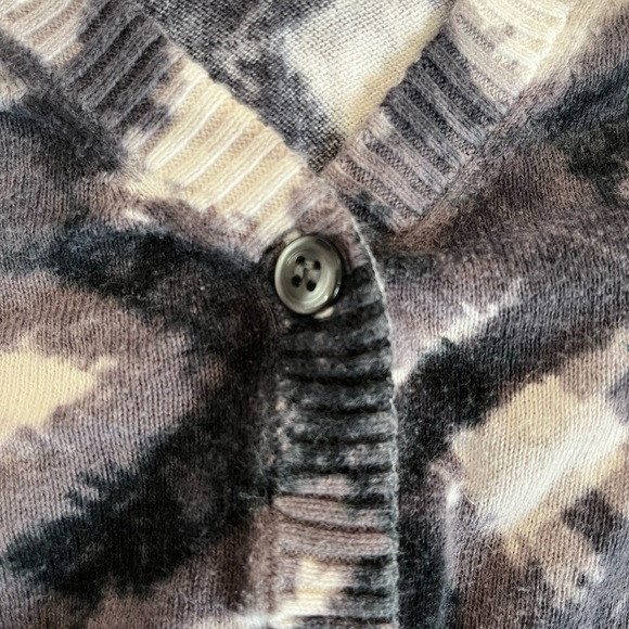 Lane Bryant Black/White Geometric Print V-Neck Button-Up Cardigan Sweater 22/24 - Picture 8 of 9